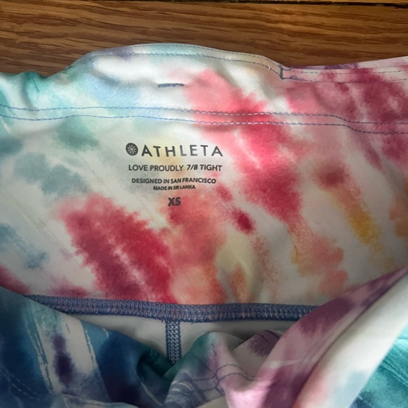 Athleta XS 7/8 tie dye watercolor leggings - Picture 2 of 2